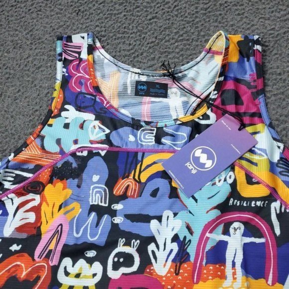 NEW $58 Janji Mt. Merapi Artist Series Helio Tech Tank Top Multicolor Womens XL - Picture 3 of 7